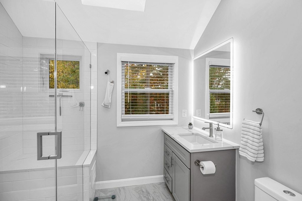 Bathroom, Glass Shower, Interior, Marble