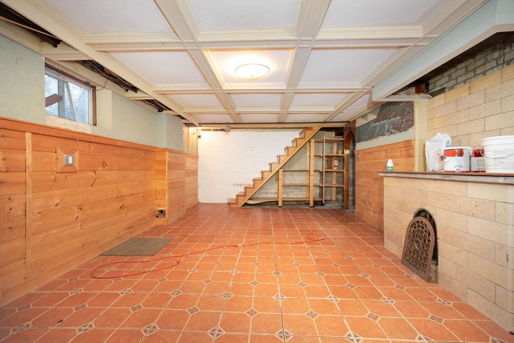 Empty room, Fireplace, Interior, Wooden Walls