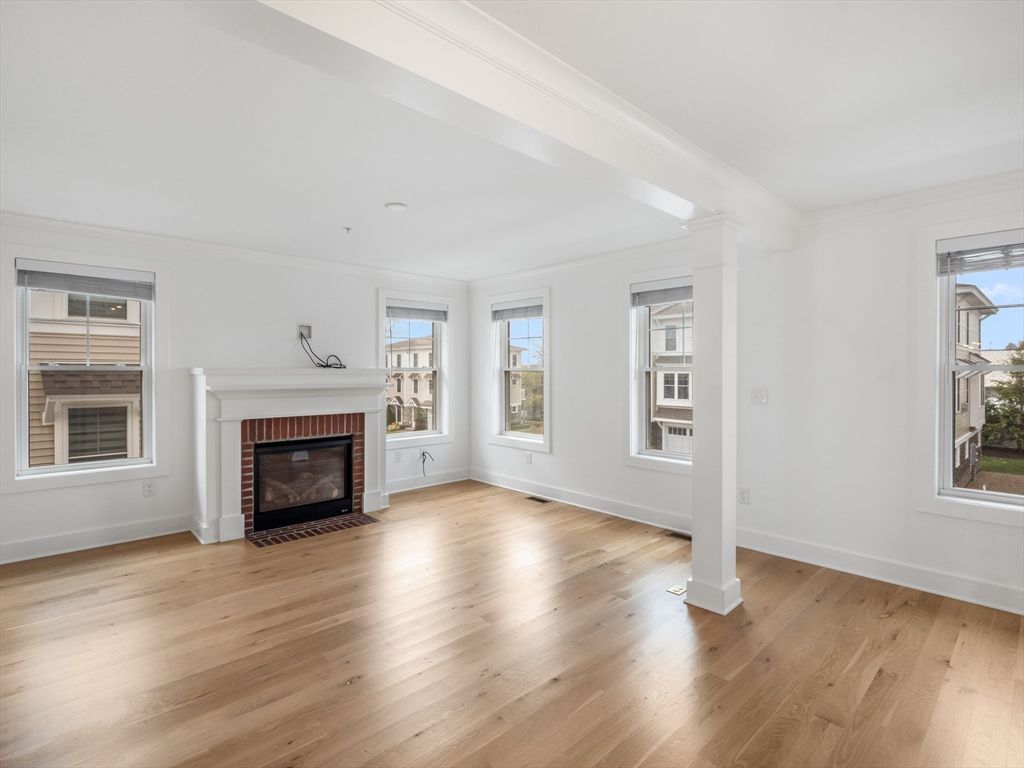 Empty room, Fireplace, Interior, Wood Texture Flooring