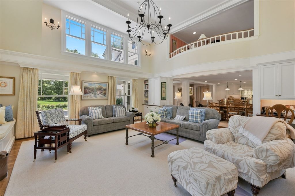 Chandelier, Interior, Living room, Recessed Lighting, Wood Texture Flooring