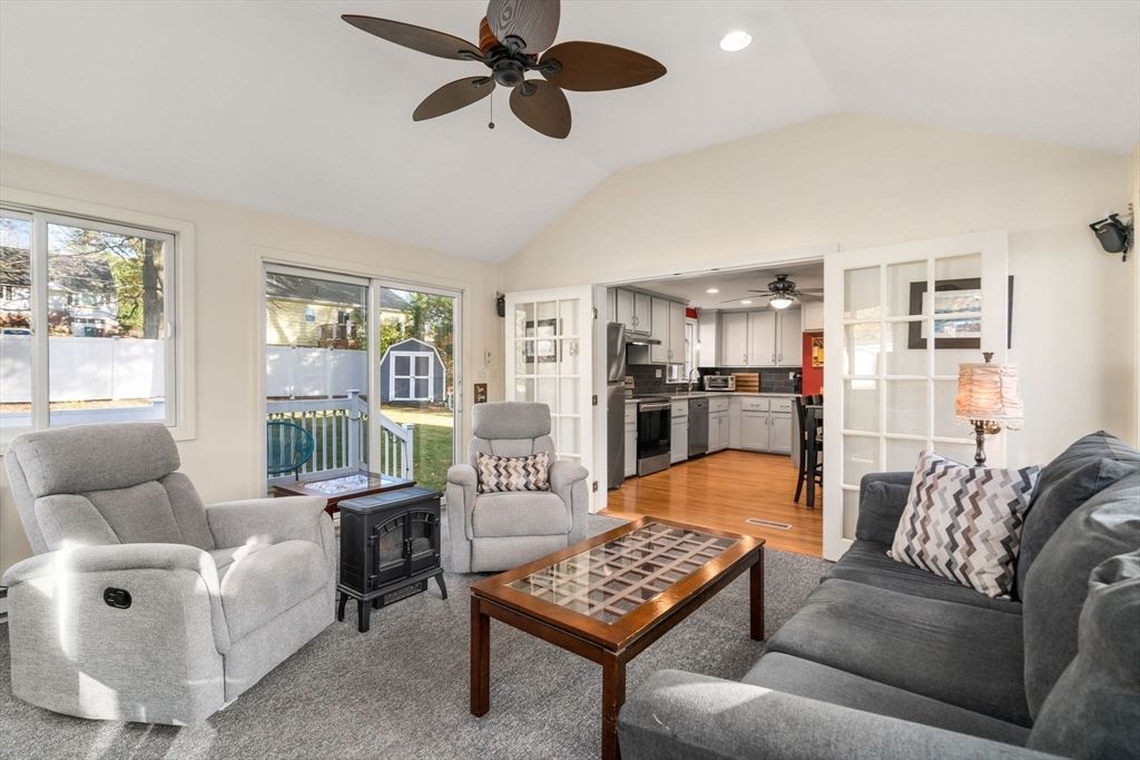 Interior, Kitchen, Living room, Recessed Lighting, Wood Texture Flooring