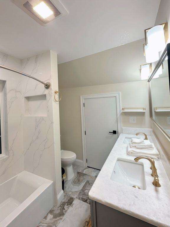 Bathroom, Dual Sink Vanities, Interior, Marble, Marble Walls