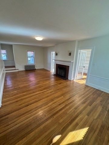 Empty room, Fireplace, Interior, Wood Texture Flooring