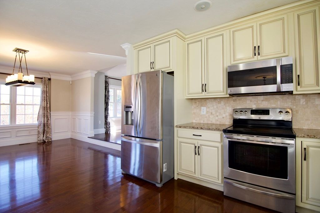 Interior, Kitchen, Pendant Lights, Stainless Steel Appliances, Wood Texture Flooring