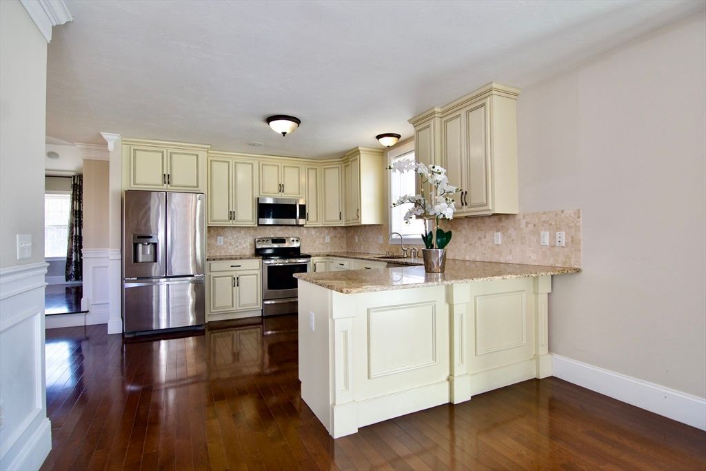 Interior, Kitchen, Stainless Steel Appliances, Wood Texture Flooring
