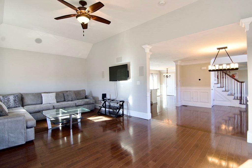 Chandelier, Interior, Living room, Wood Texture Flooring