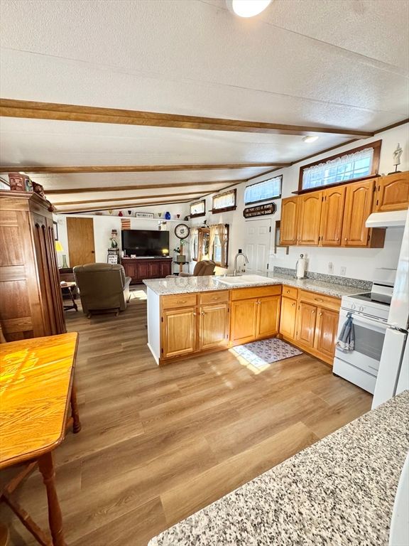 Interior, Kitchen, Living room, Wood Texture Flooring