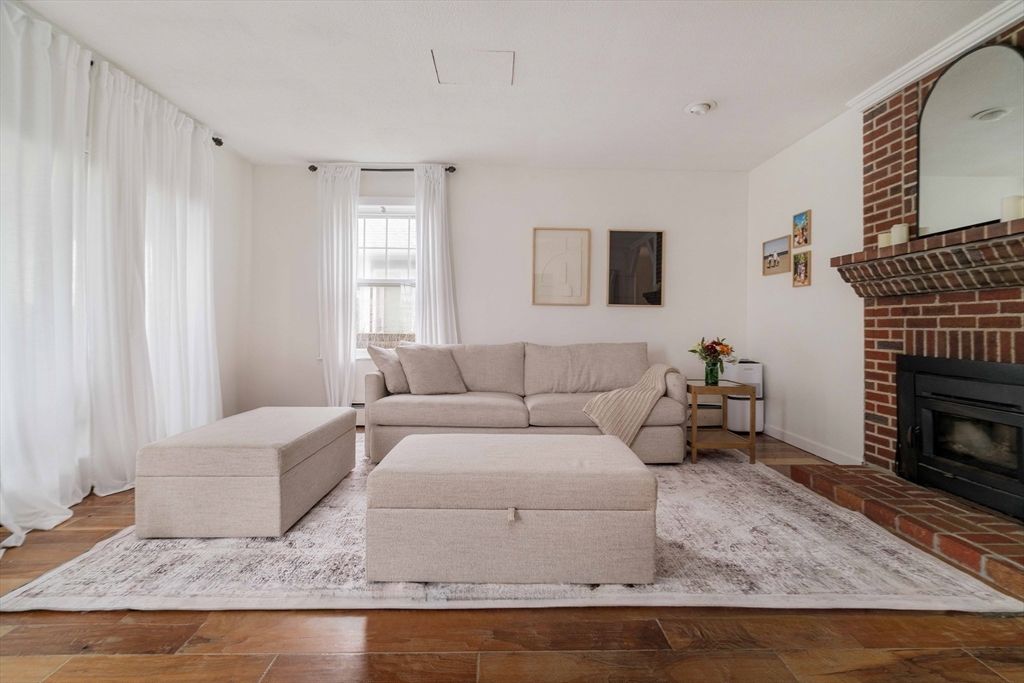 Fireplace, Interior, Living room, Stone Walls, Wood Texture Flooring