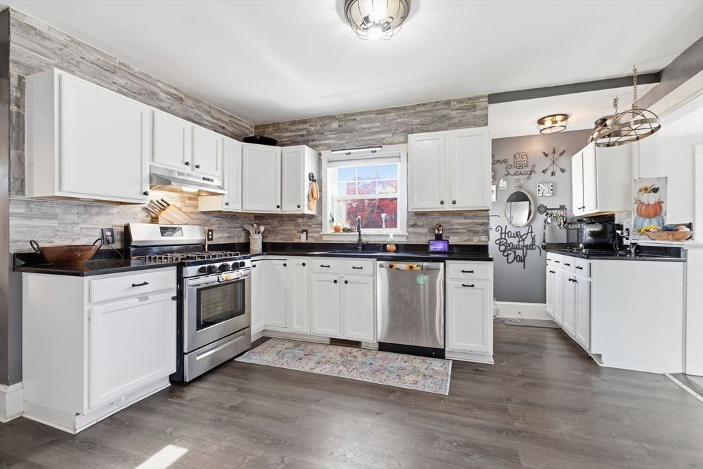 Interior, Kitchen, Pendant Lights, Stainless Steel Appliances, Wood Texture Flooring