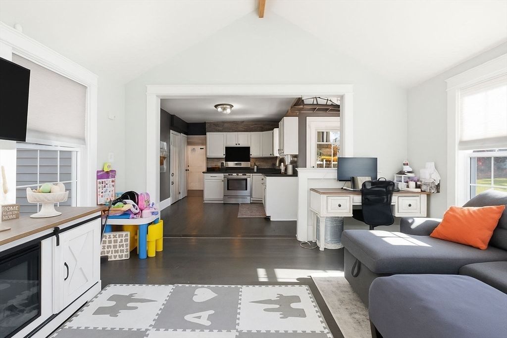 Interior, Kitchen, Living room, Stainless Steel Appliances, Wood Texture Flooring