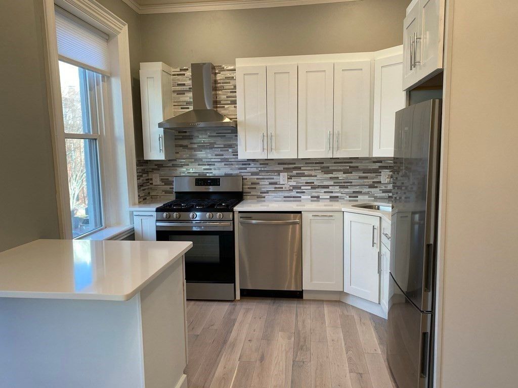 Interior, Kitchen, Stainless Steel Appliances, Wood Texture Flooring