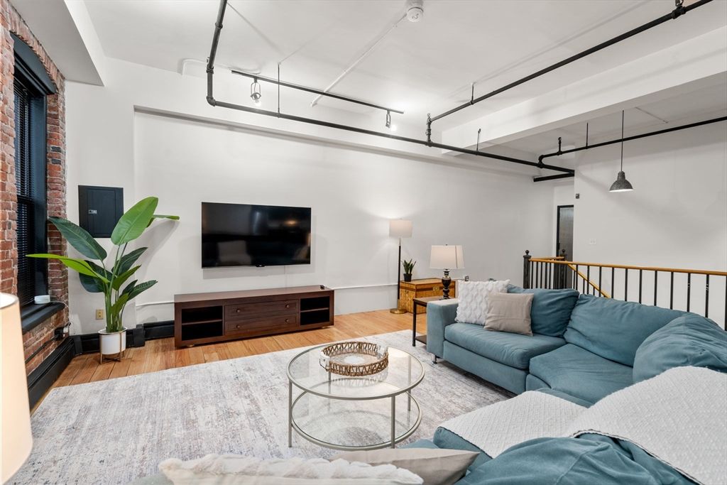 Interior, Living room, Stone Walls, Wood Texture Flooring