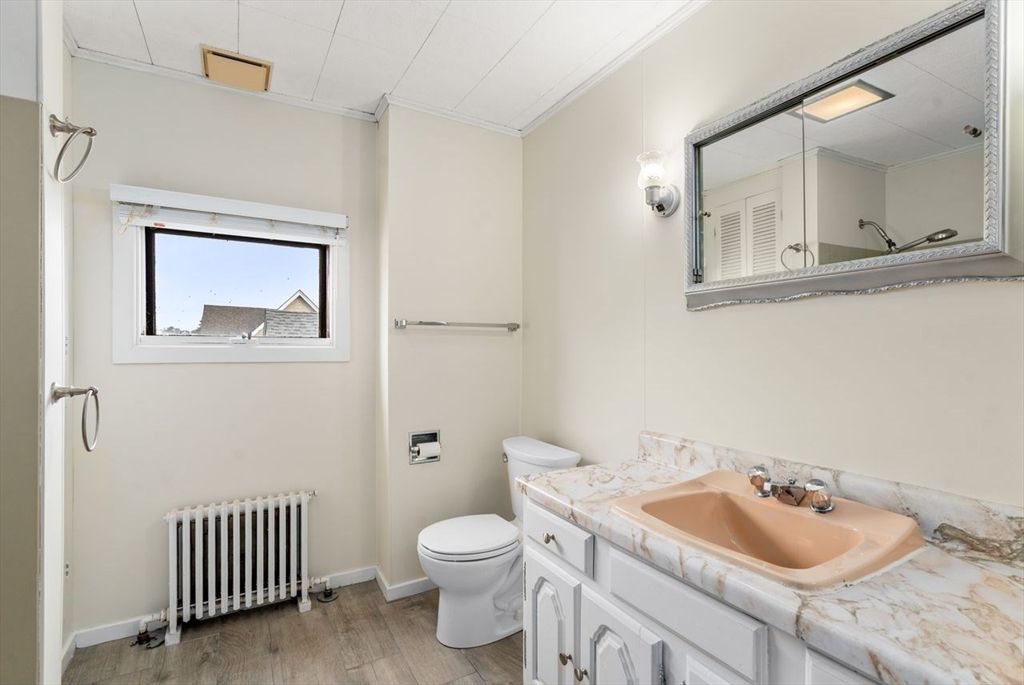 Bathroom, Interior, Tile Countertops, Wood Texture Flooring