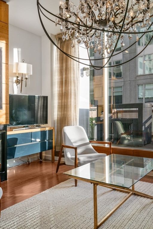Chandelier, Interior, Wood Texture Flooring