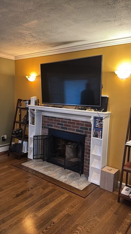 Fireplace, Interior, Wood Texture Flooring