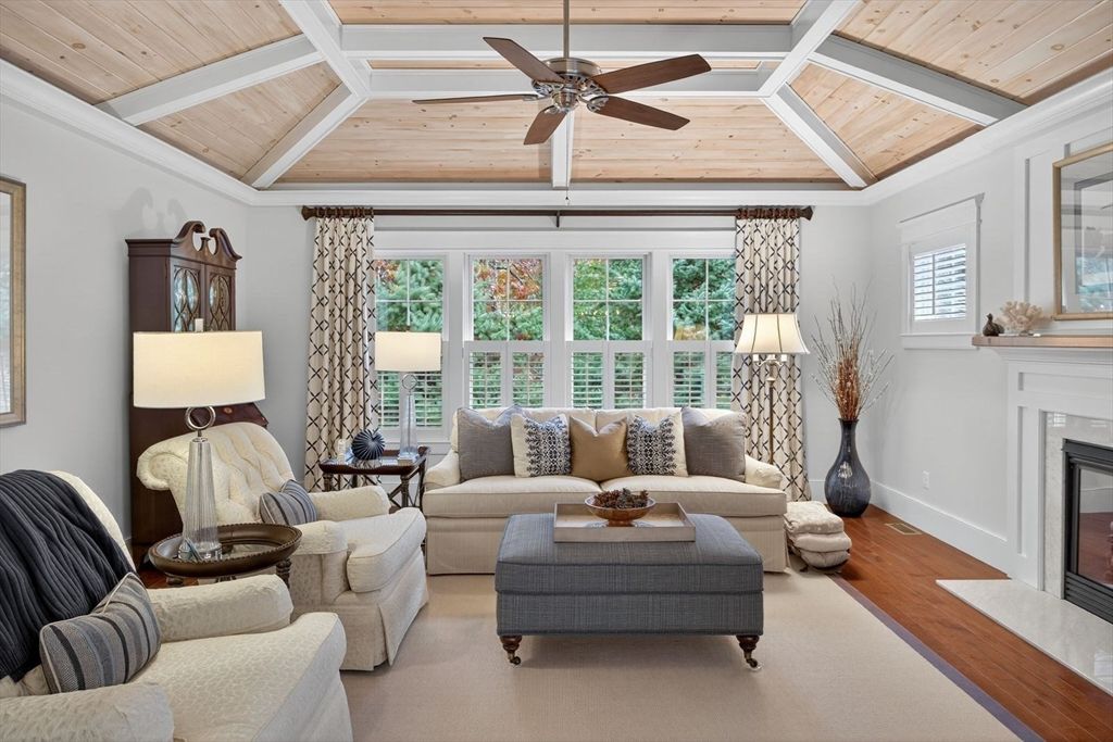 Fireplace, Interior, Living room, Wooden Ceilings, Wood Texture Flooring