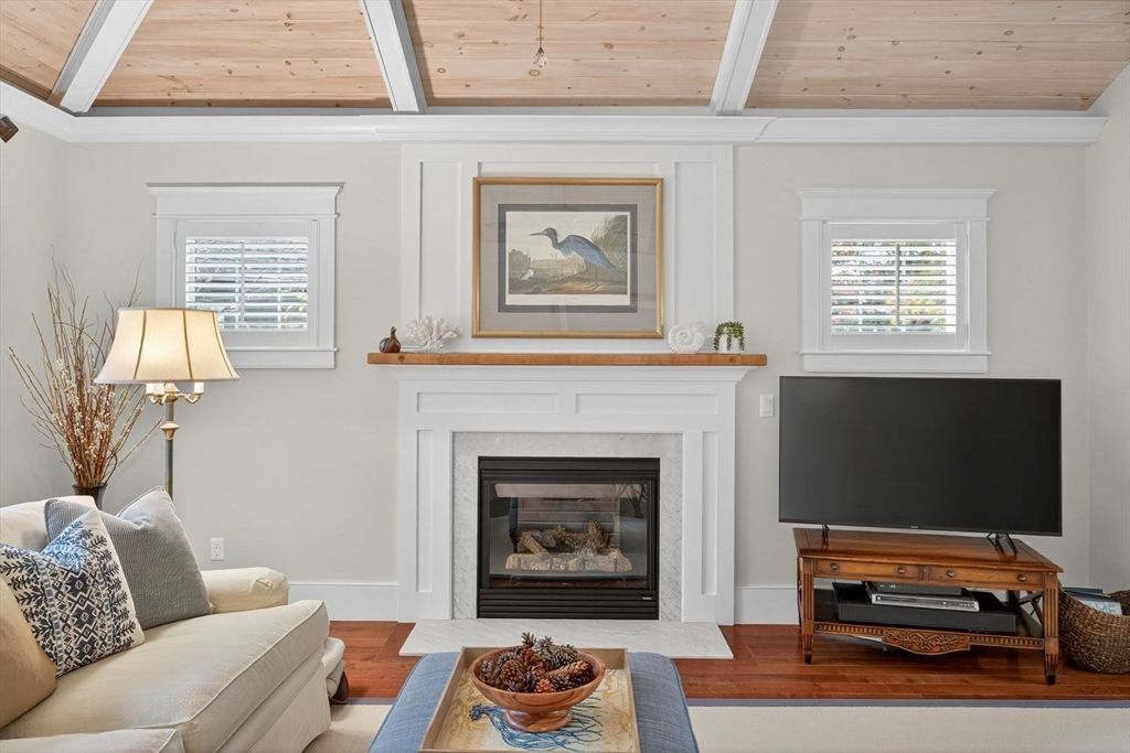 Fireplace, Interior, Living room, Wooden Ceilings, Wood Texture Flooring