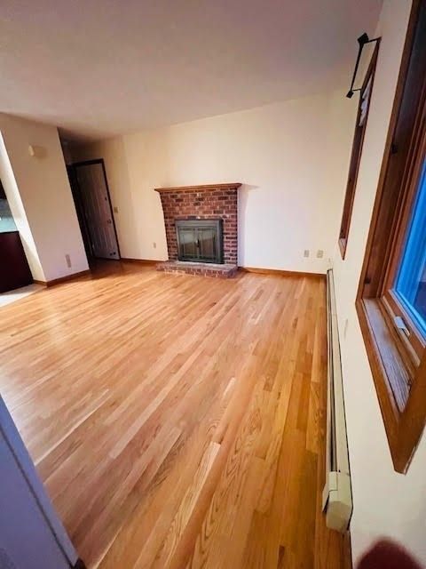 Empty room, Fireplace, Interior, Wood Texture Flooring
