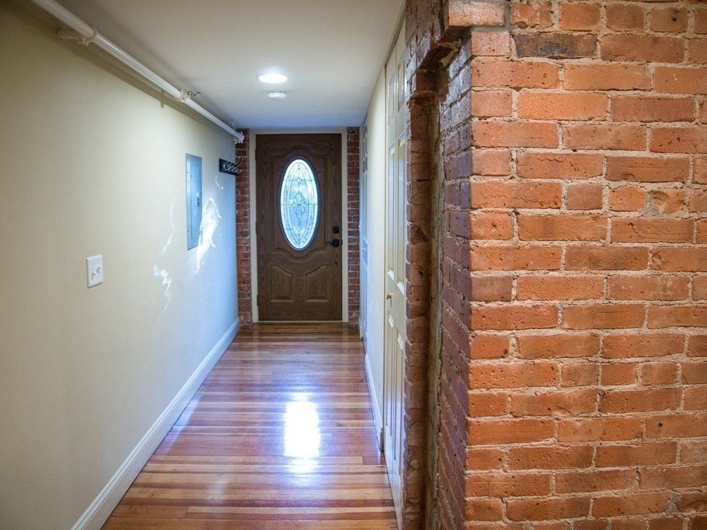 Interior, Recessed Lighting, Stone Walls, Wood Texture Flooring