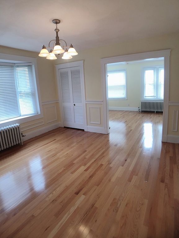Chandelier, Empty room, Interior, Wood Texture Flooring