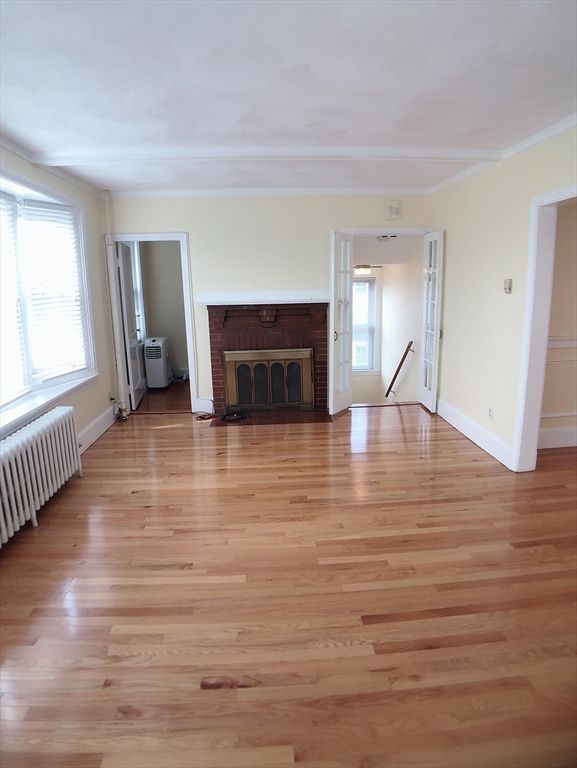 Empty room, Fireplace, Interior, Wood Texture Flooring