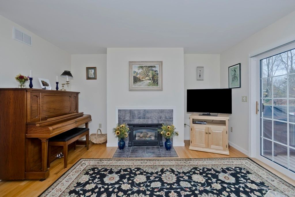 Fireplace, Interior, Piano, Wood Texture Flooring