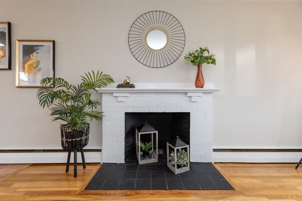 Fireplace, Interior, Wood Texture Flooring