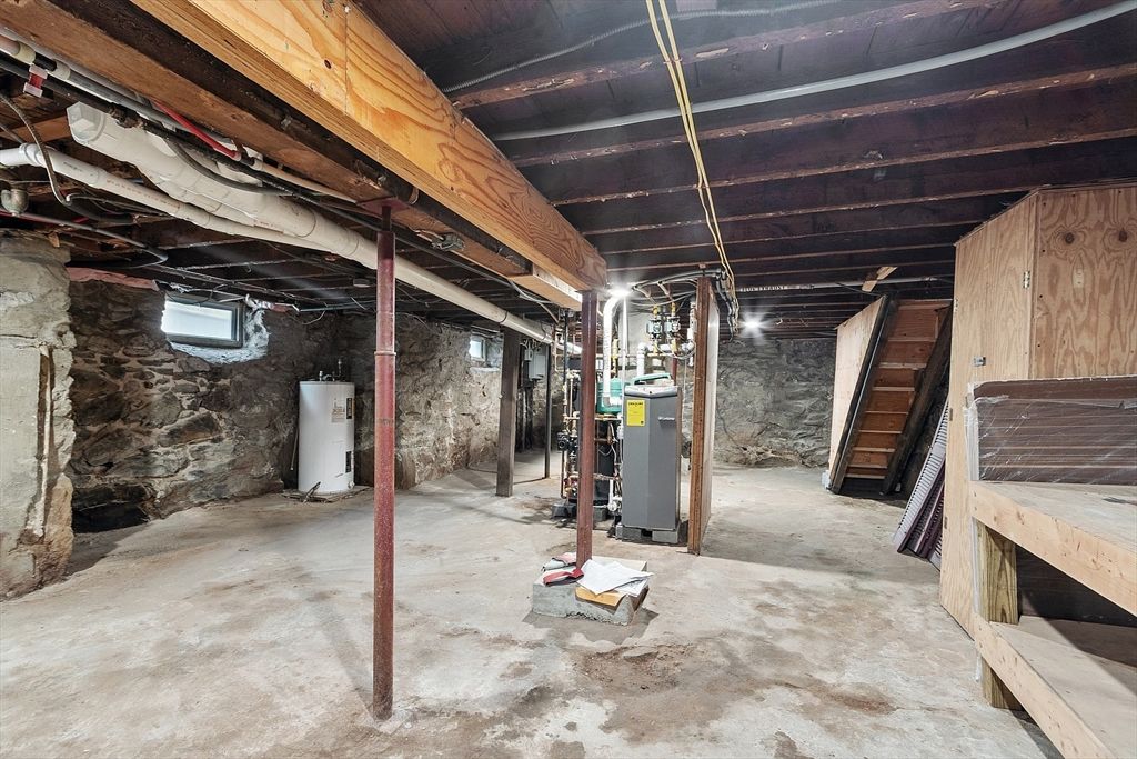 Interior, Stone Walls, Wooden Beams