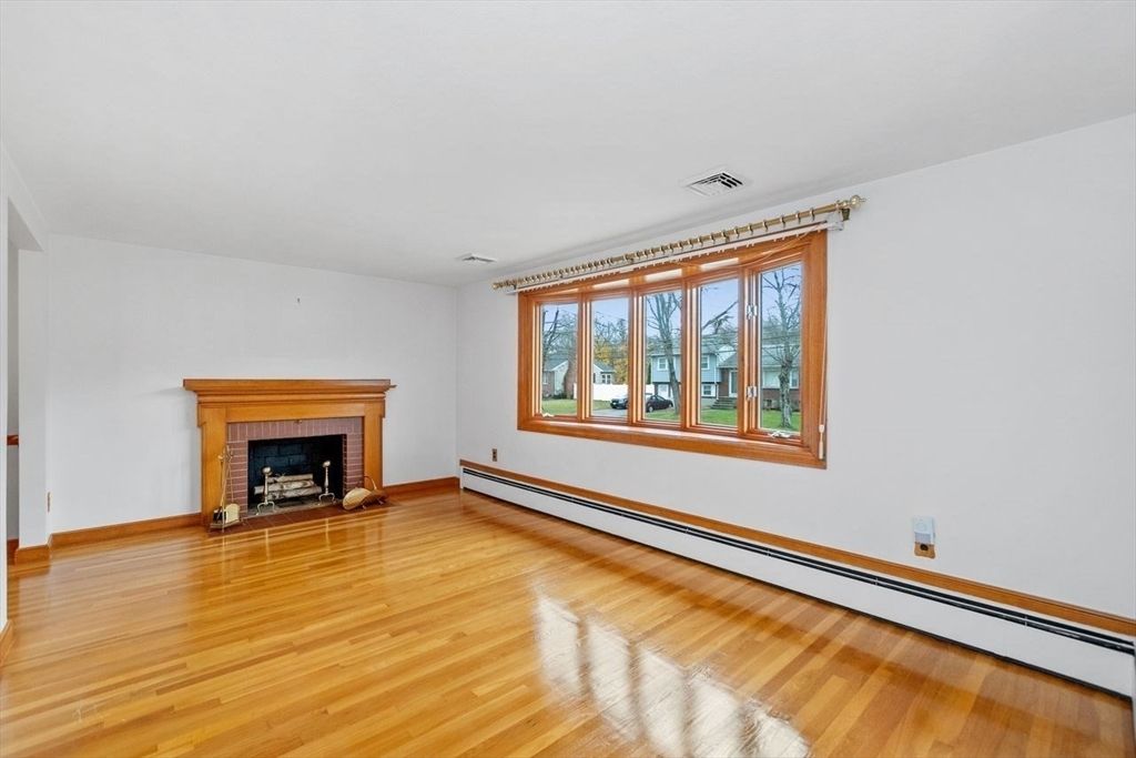Empty room, Fireplace, Interior, Wood Texture Flooring