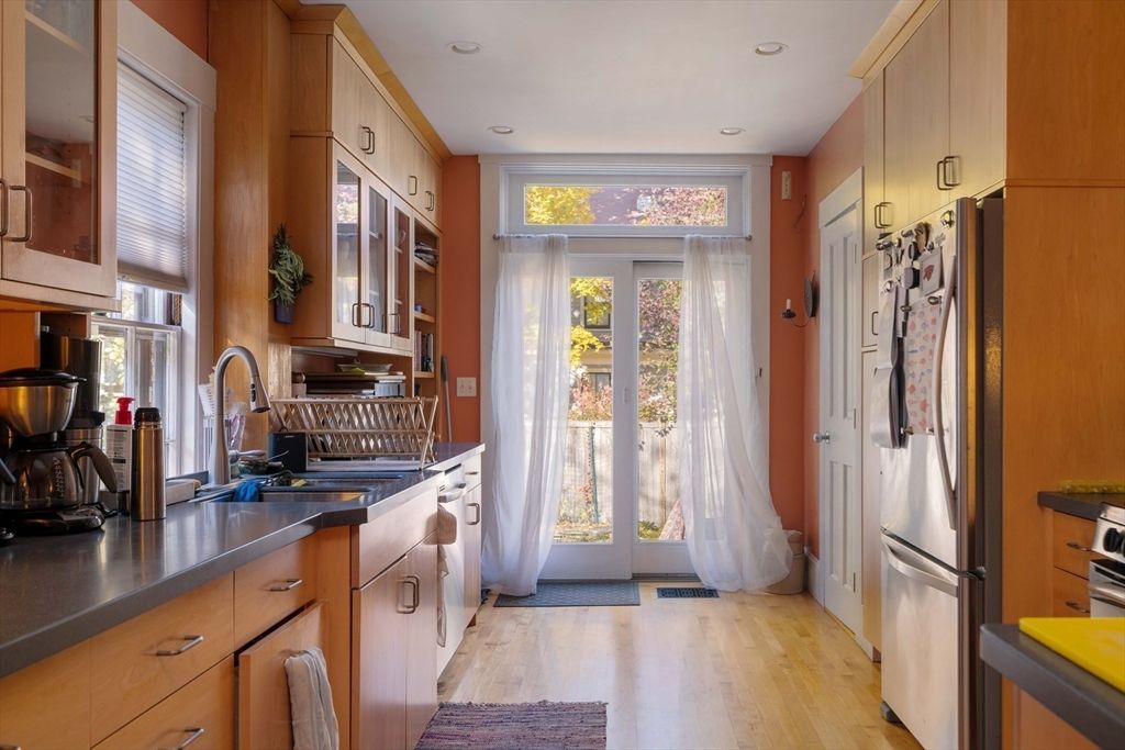 Interior, Kitchen, Recessed Lighting, Wood Texture Flooring