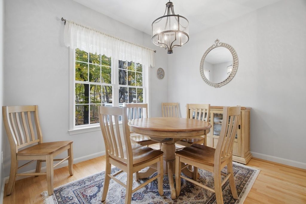 Chandelier, Dining room, Interior, Wood Texture Flooring