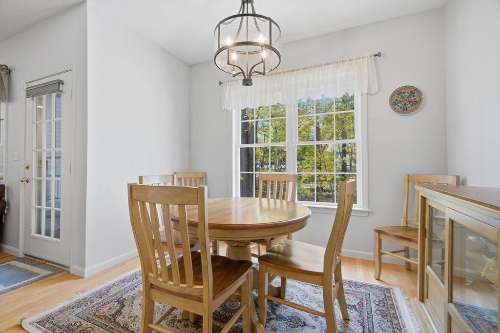 Chandelier, Dining room, Interior, Wood Texture Flooring