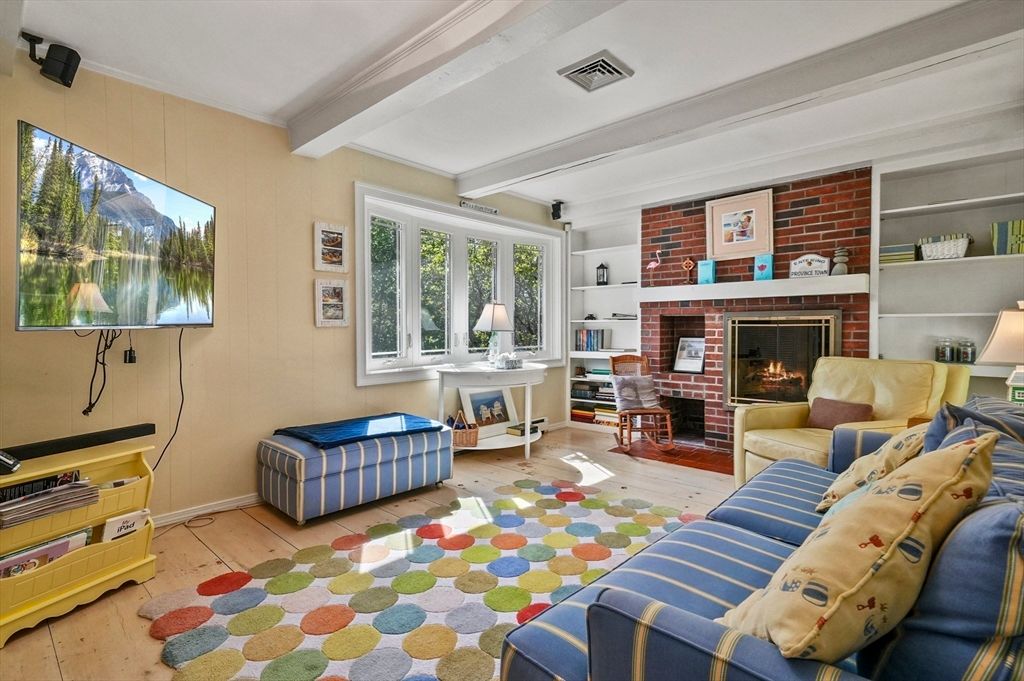 Fireplace, Interior, Living room, Stone Walls, Wood Texture Flooring