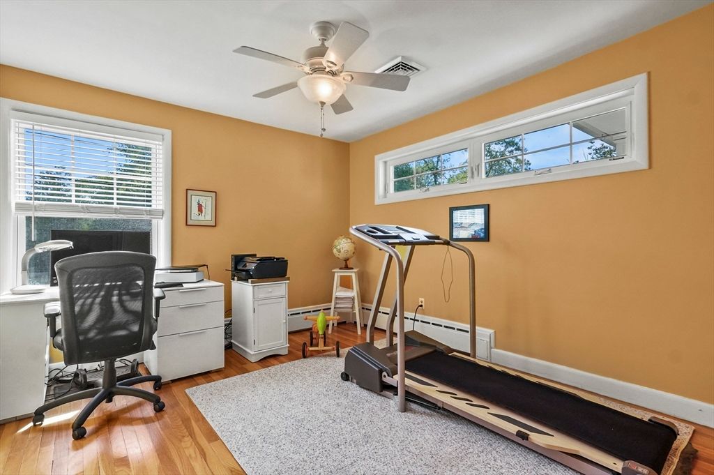 Fitness Equipment, Home Office, Interior, Wood Texture Flooring