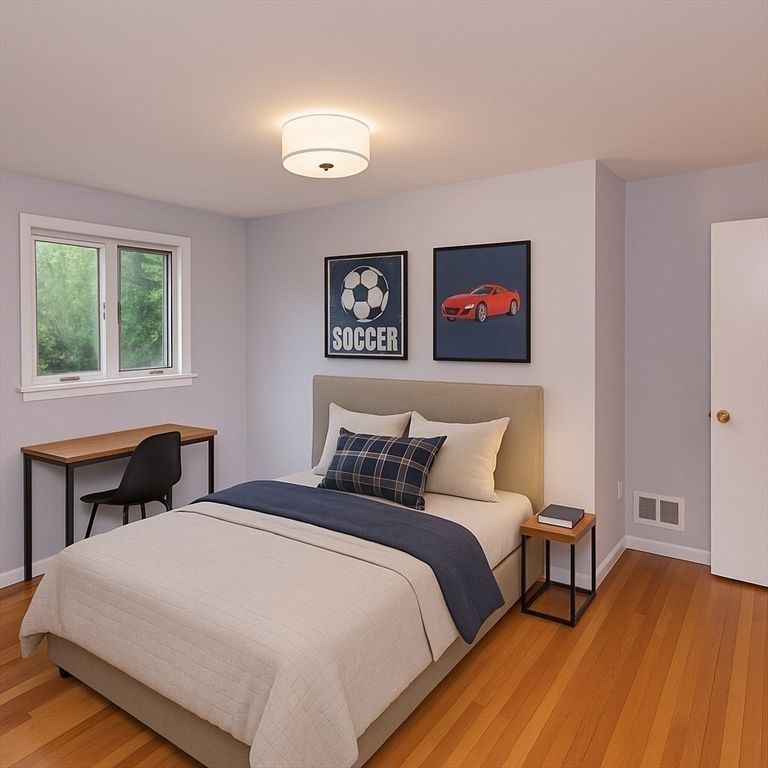 Bedroom, Interior, Wood Texture Flooring