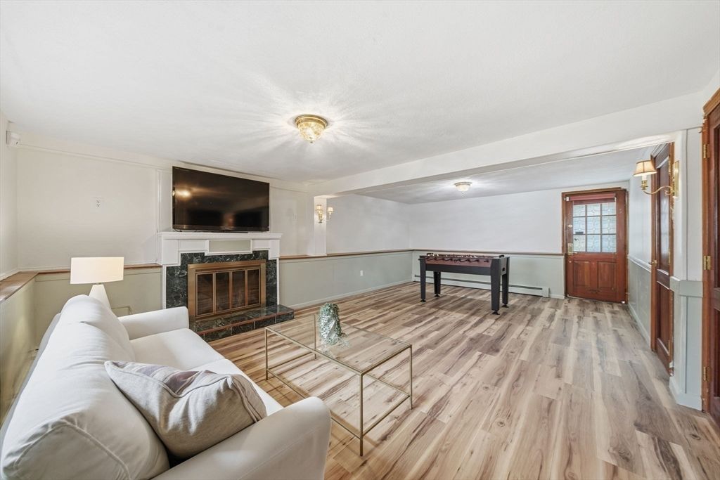 Fireplace, Interior, Living room, Wood Texture Flooring