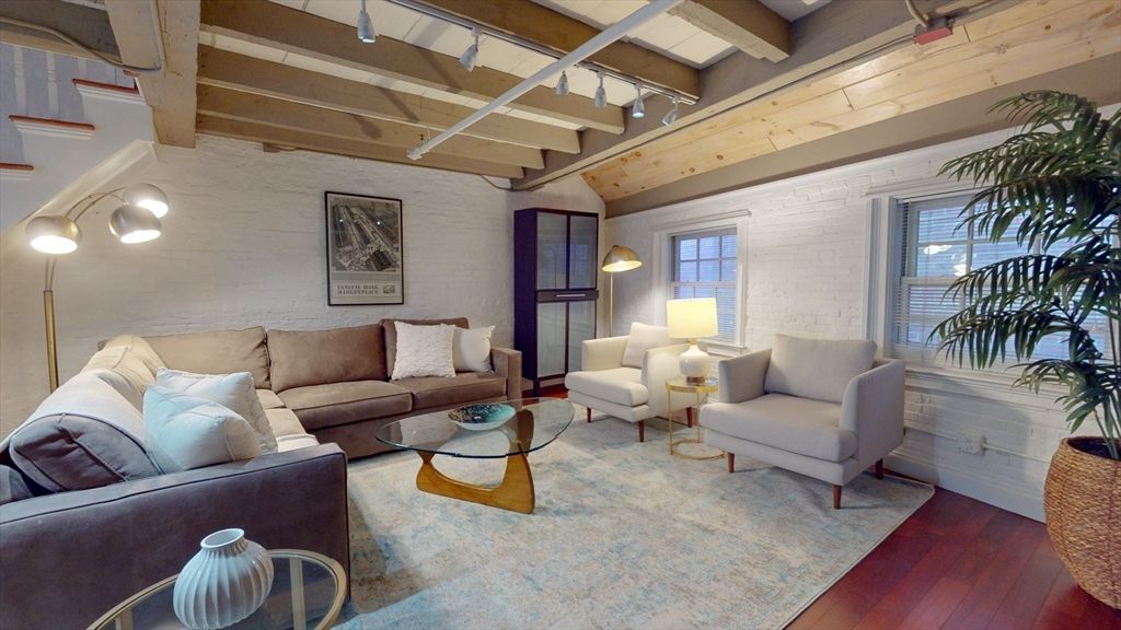 Interior, Living room, Stone Walls, Wooden Beams, Wood Texture Flooring