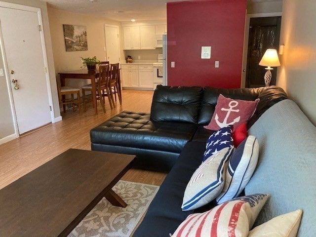 Dining room, Interior, Kitchen, Living room, Recessed Lighting, Wood Texture Flooring