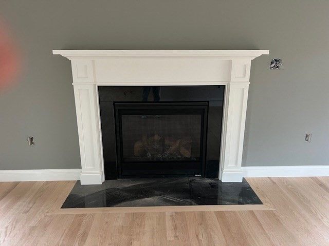 Fireplace, Interior, Wood Texture Flooring
