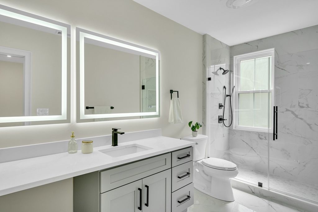 Bathroom, Glass Shower, Interior, Marble, Marble Walls