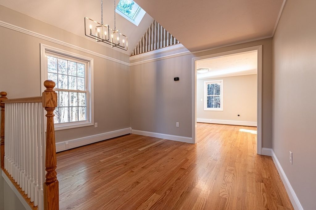 Chandelier, Empty room, Interior, Pendant Lights, Wood Texture Flooring