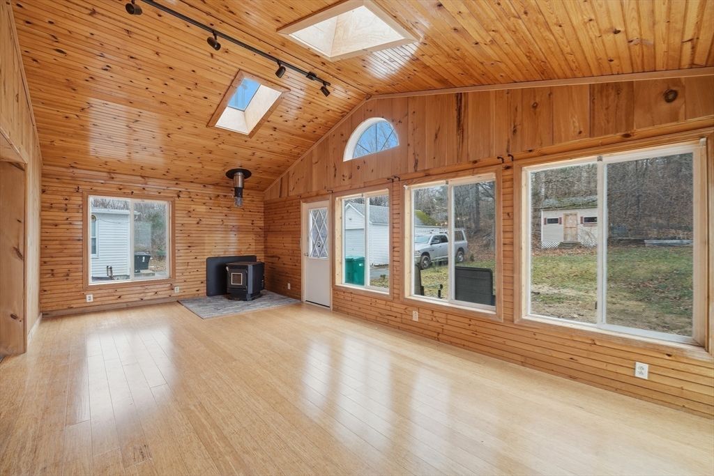 Empty room, Fireplace, Interior, Wooden Beams, Wooden Ceilings, Wood Texture Flooring, Wooden Walls