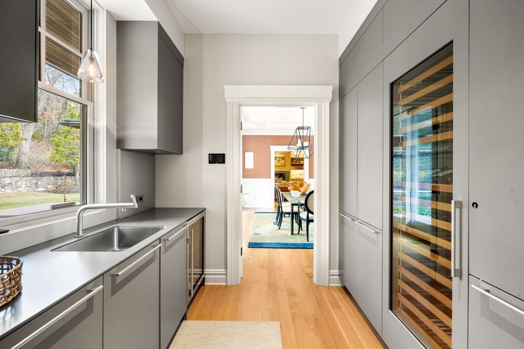 Dining room, Interior, Kitchen, Pendant Lights, Wood Texture Flooring