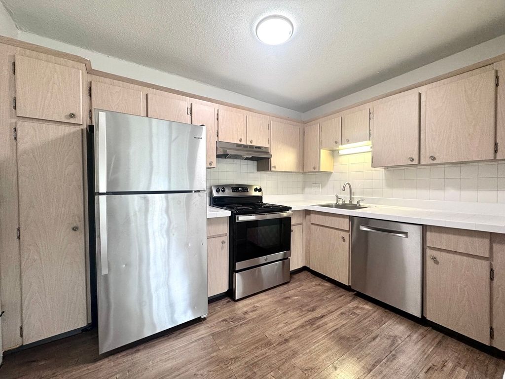Interior, Kitchen, Stainless Steel Appliances, Wood Texture Flooring