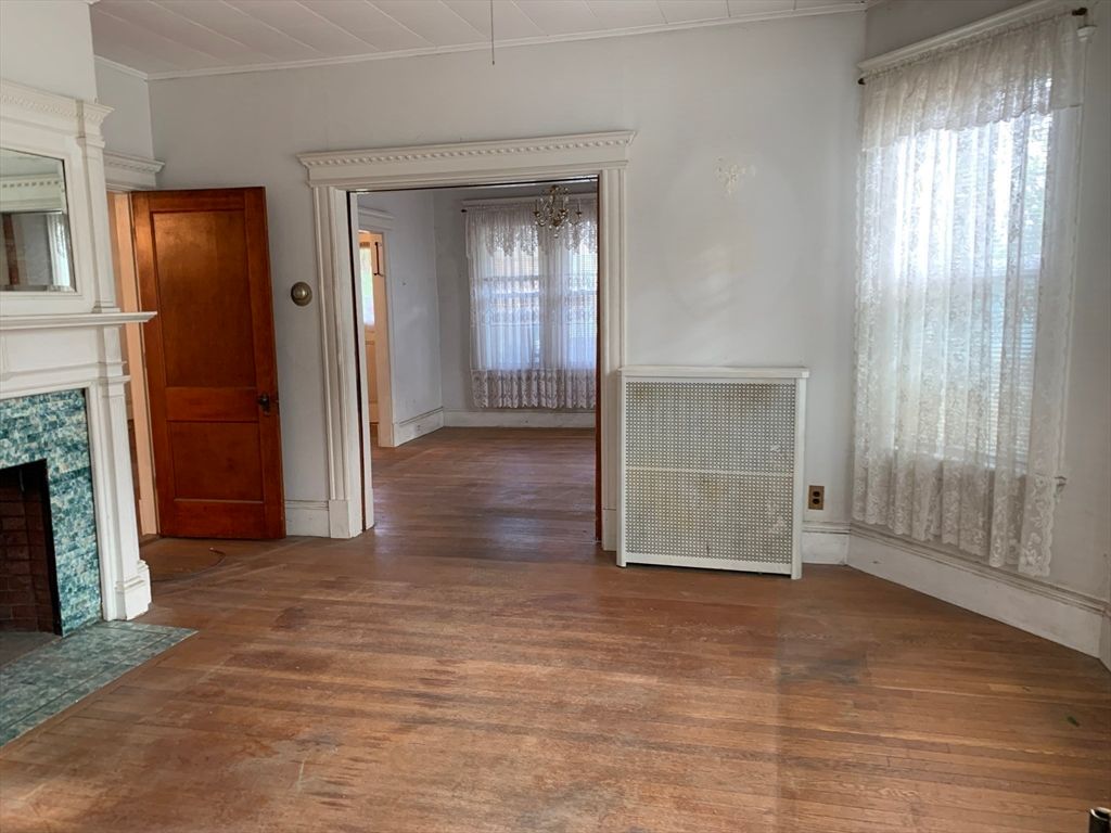 Empty room, Fireplace, Interior, Wood Texture Flooring