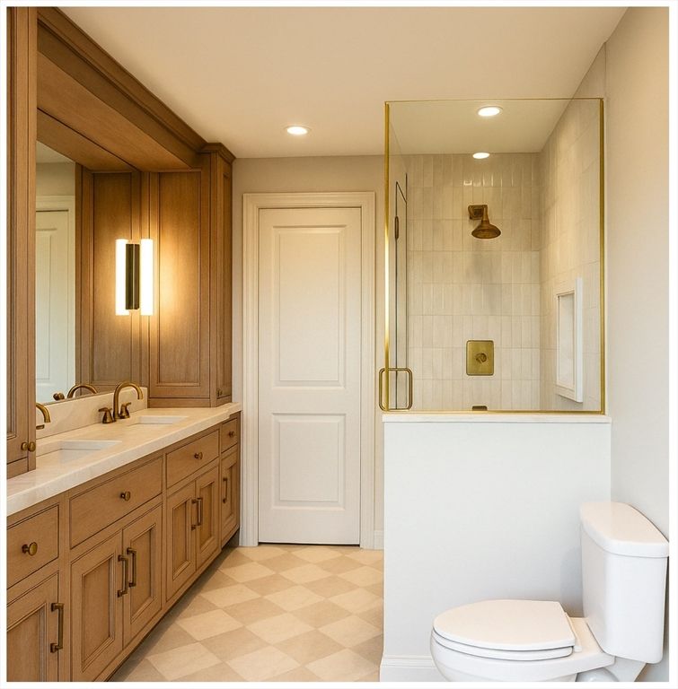 Bathroom, Interior, Recessed Lighting