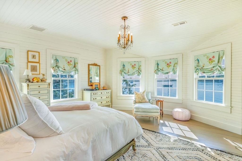 Bedroom, Chandelier, Interior, Wood Texture Flooring