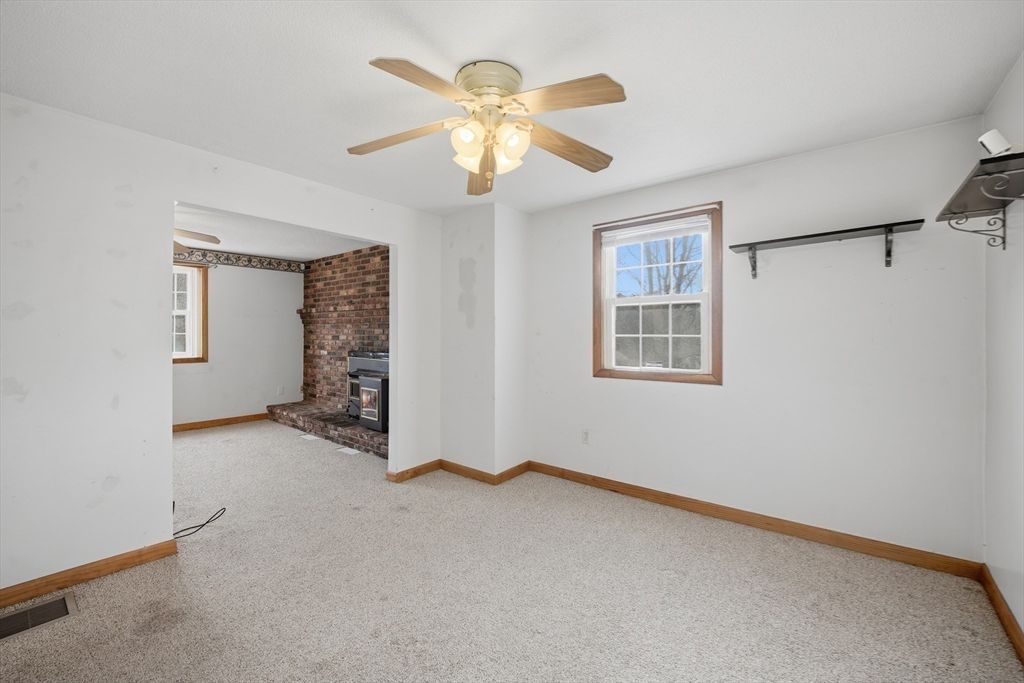 Empty room, Fireplace, Interior, Stone Walls