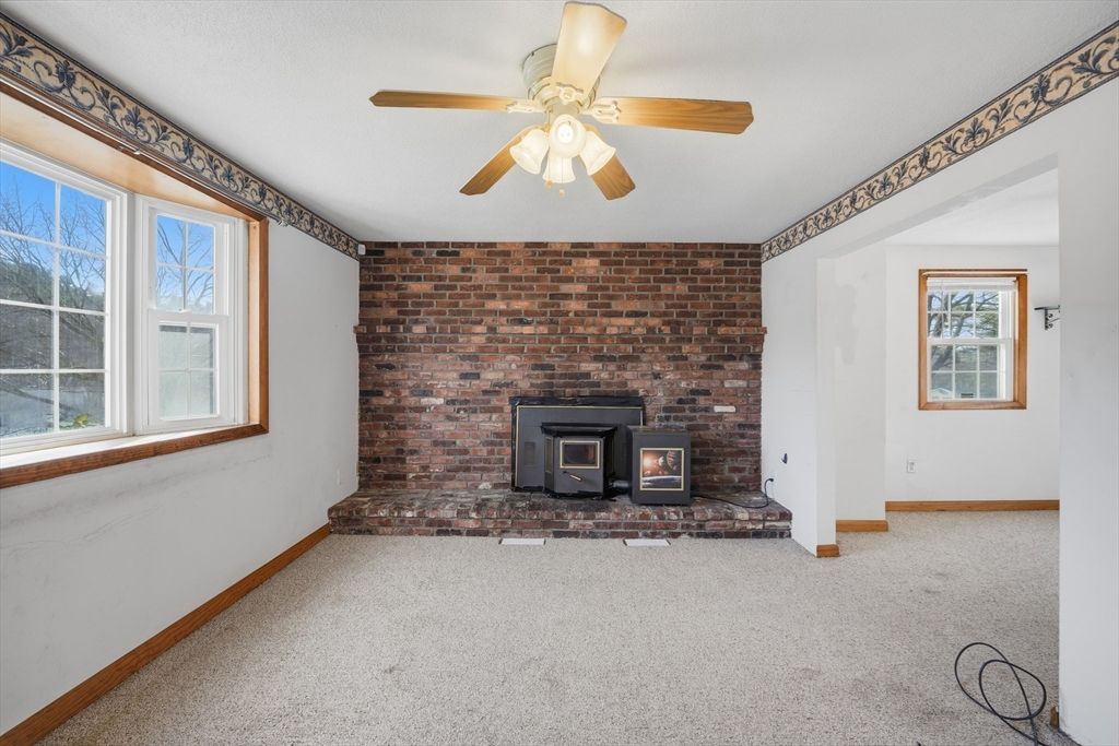 Empty room, Fireplace, Interior, Stone Walls