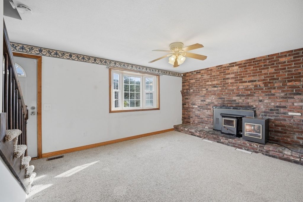 Empty room, Fireplace, Interior, Stone Walls
